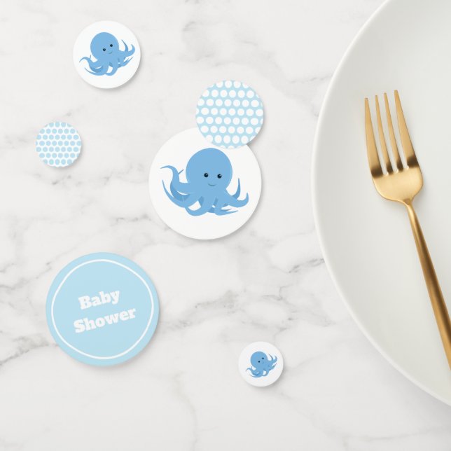 Blue Octopus Baby Shower | Table Confetti (Group)