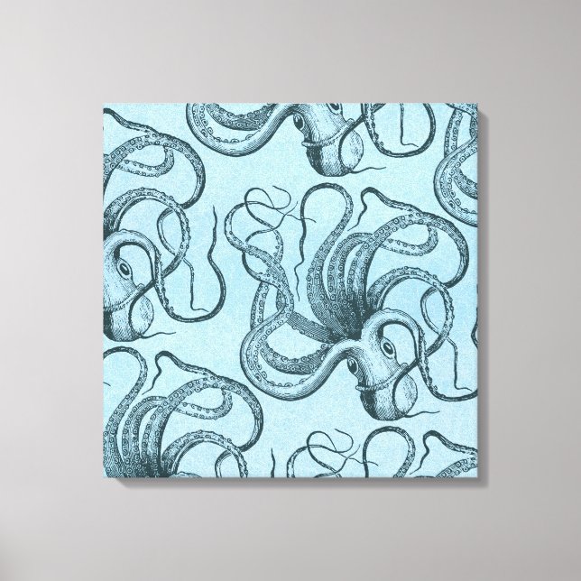 Blue Octopus Canvas Print (Front)