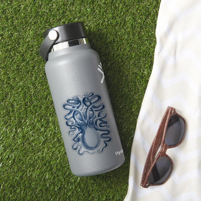 Blue Octopus Graphic Vintage Drawing (HydroFlask Insitu)