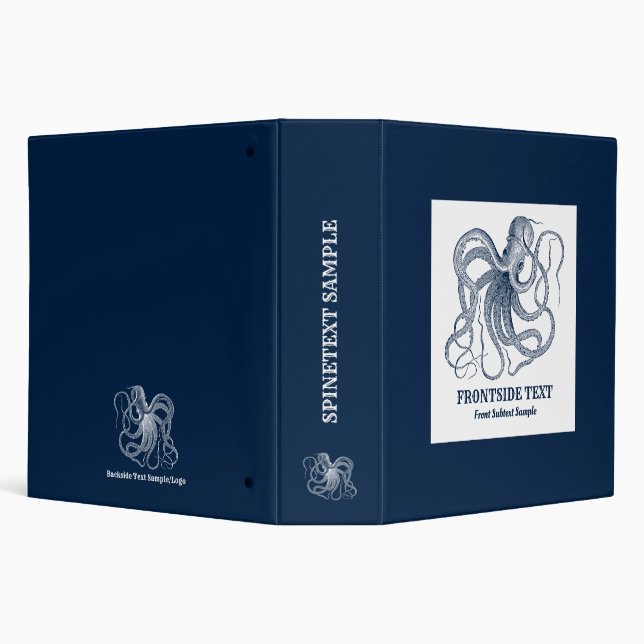 Blue Octopus illustration Binder (Background)
