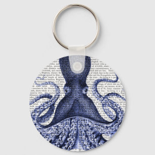 Blue Octopus Keychain