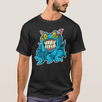 Blue octopus monster
