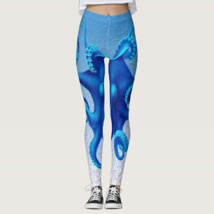 Blue Octopus Pop Leggings