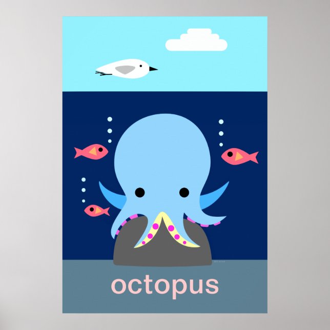 Blue Octopus Poster (Front)