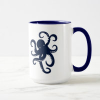 Blue Octopus Simple Illustration