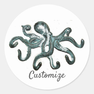 Blue Octopus Thunder_Cove Classic Round Sticker