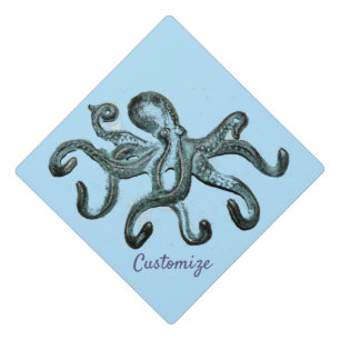 Blue Octopus Thunder_Cove Graduation Cap Topper
