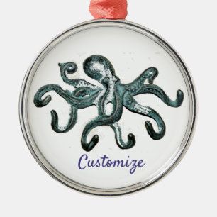Blue Octopus Thunder_Cove Metal Ornament
