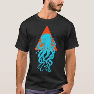 Blue Octopus with Red Triangle Cephalopod lovers T-Shirt