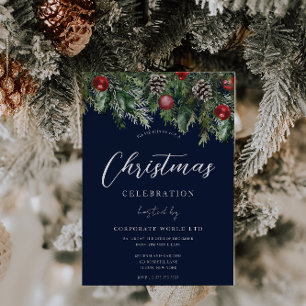 Blue Office Corporate Christmas Party Invitation
