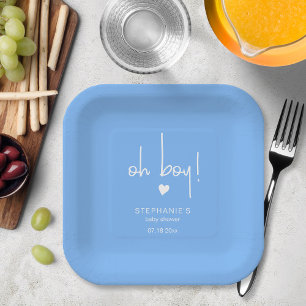 Blue Oh Boy Customised Paper Plate
