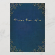 Blue Old Antique Gilded Book Cover