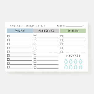 Blue Olive Minimalist Daily Organizer To Do List Post-it Notes