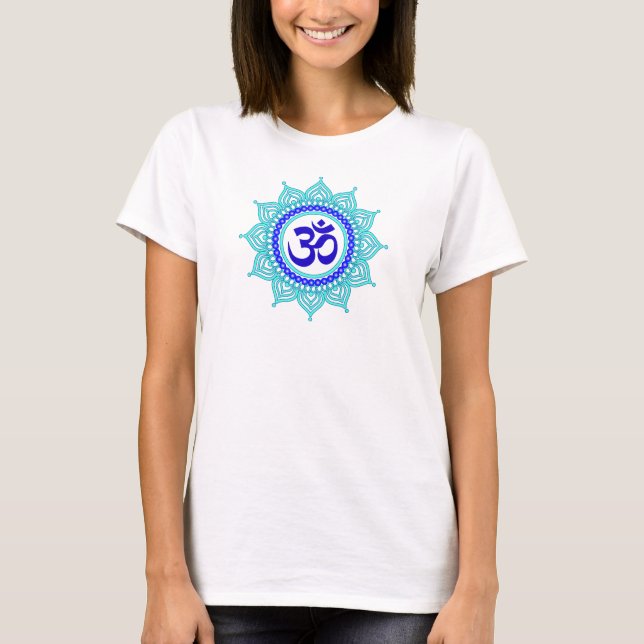 Blue om mandala women's T-shirt (Front)