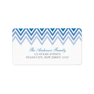 Blue Ombre Chevrons Label
