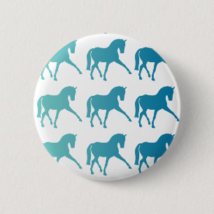 Blue Ombre Dressage Horse 2 Inch Round Button