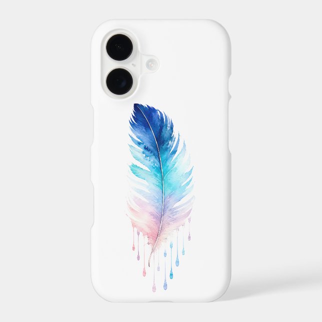 Blue Ombre Feather Watercolor (Back)