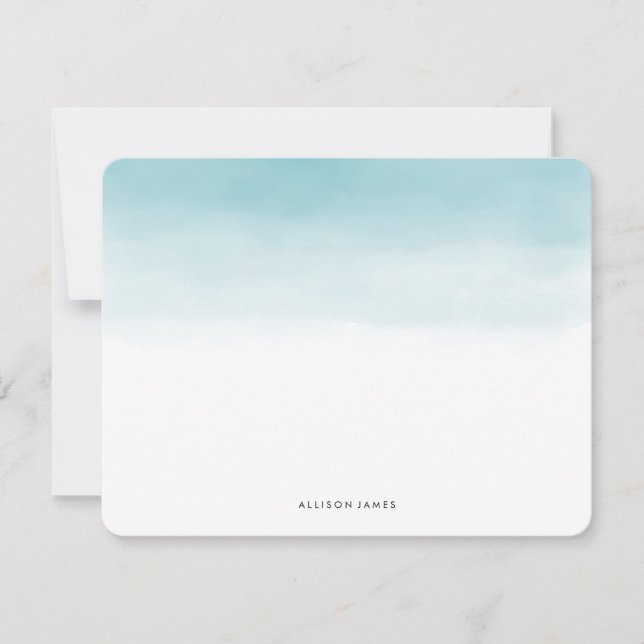 Blue Ombre Flat Note Cards (Front)