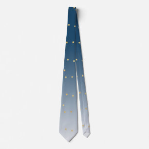Blue Ombre Gold Stars Tie