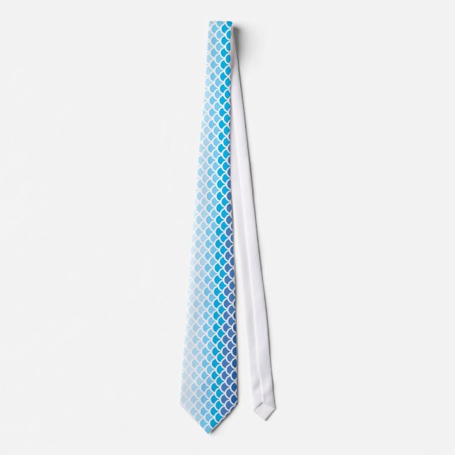 Blue Ombre Mermaid Scales Tie (Front)