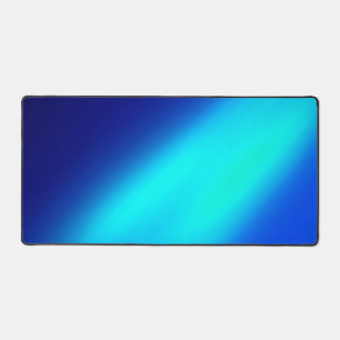 Blue ombre moonlight Double Stripe Desk Mat
