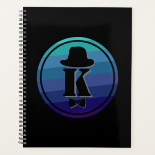Blue Ombre Name Initial Monogram For Men Planner