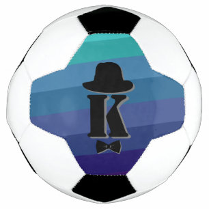 Blue Ombre Name Initial Monogram For Men Soccer Ball