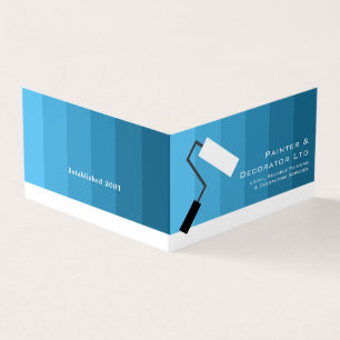 Blue Ombre & Paint Roller, Painter & Decorator Business Card