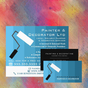 Blue Ombre & Paint Roller, Painter & Decorator Flyer