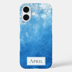 Blue Ombre Painted iPhone 16 Case