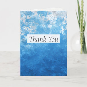 Blue Ombre Painted Thank You Card 
