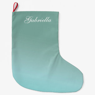 Blue Ombre Personalized Large Christmas Stocking