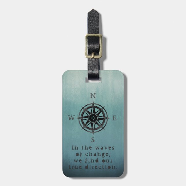 Blue Ombre Sea Luggage Tag (Front Vertical)