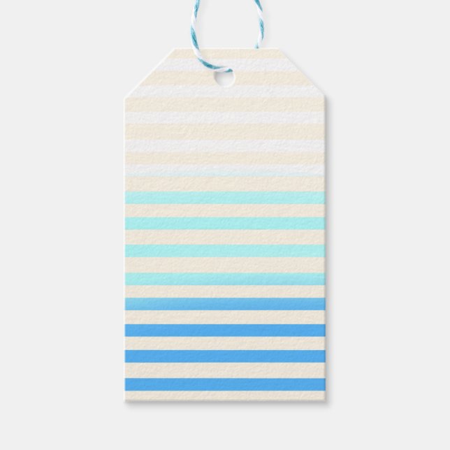 Blue Ombre Striped Gift Tags (Front)