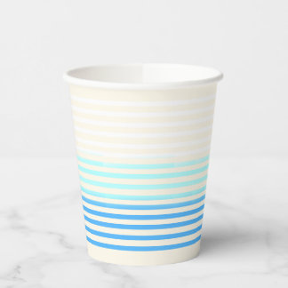 Blue Ombre Striped Paper Cups