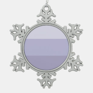 Blue Ombre Striped Snowflake Pewter Christmas Ornament