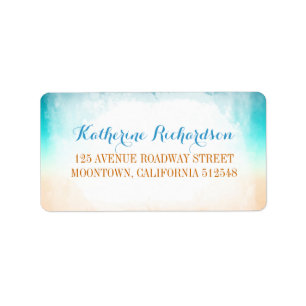 blue ombre vanilla wedding address labels