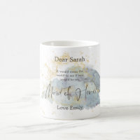 Blue Ombre Watercolor Gold Maid of Honour request