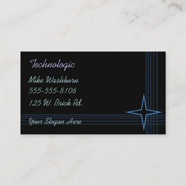 Blue on Black Biz Cards (Front)