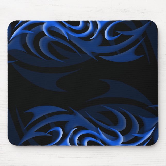 Blue on Black "Smoke" Mousepad (Front)