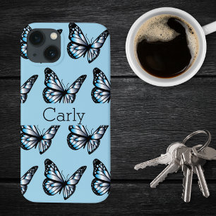Blue on Blue Butterflies and More Butterflies iPhone 13 Case