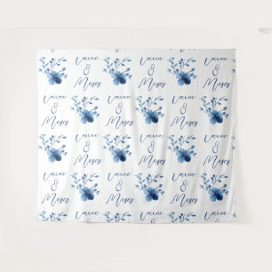 Blue on Blue, Flower Blossom Tapestry