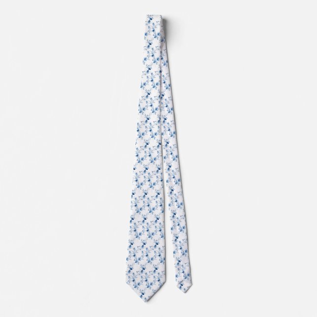 Blue on Blue, Flower Blossom Tie (Front)