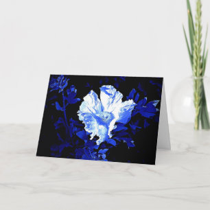 Blue on blue poppy  card