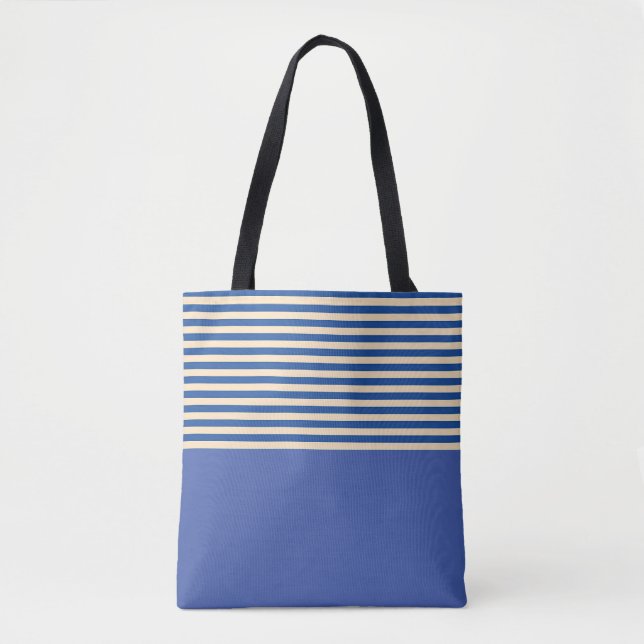 Blue On Blue Stripe  Tote Bag (Front)