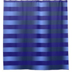 Blue on Blue, Striped Classy Shower Curtain