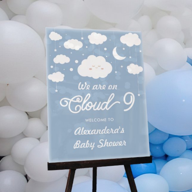Blue On Cloud 9 Baby shower Bienvenue (Créateur téléchargé)