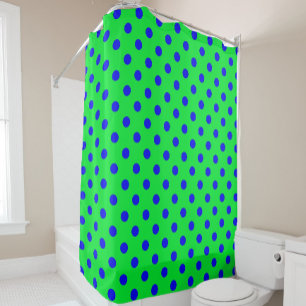Blue On Green Polka Dots Pattern Design