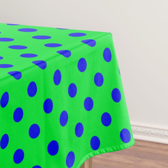 Blue On Green Polka Dots Pattern Design  Tablecloth (Creator Uploaded)