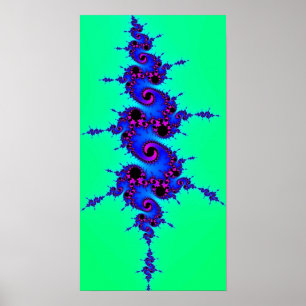 Blue On Green Poster